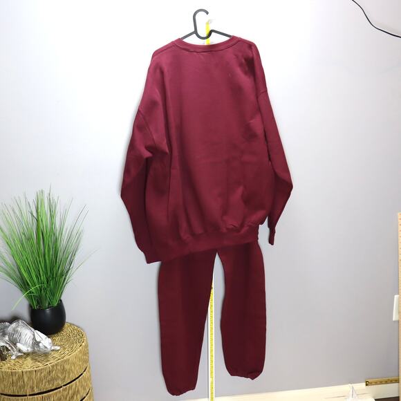 Vintage Deadstock Mervyn’s Cheetah Wineberry Sweatsuit Set L/XL USA - Picture 2 of 4